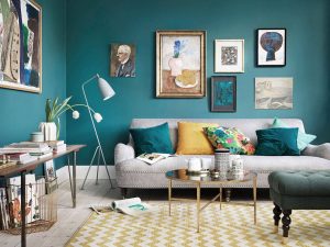 Using Teal Color in Living Room