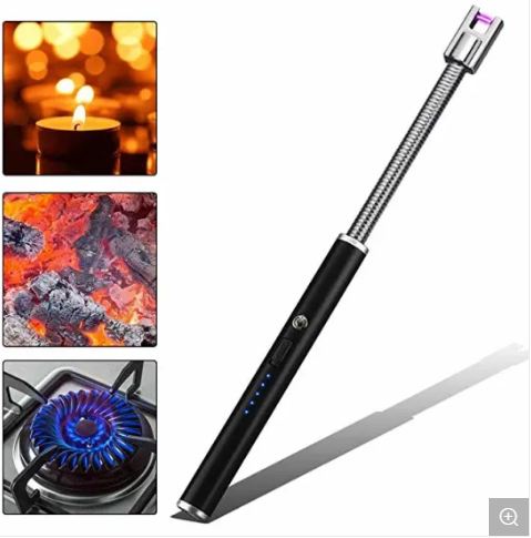 Creative Long Electric Candle Lighter USB Arc Lighter with LED Battery Indicator