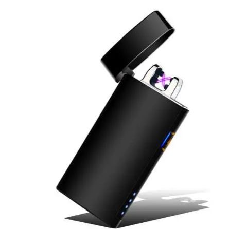 Mini LED Power Display Fingerprint Sensor Cigarette Arc Lighter