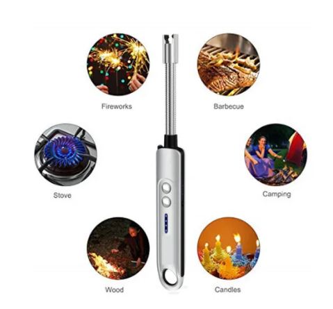 Innovative Metal Fingerprint Touch Sensor Lighter Dual Arc Electric Electronic USB Lighter with LED Light